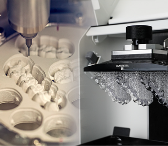 milling of teeth vs dental 3D printed splints on a build platform