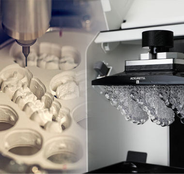 milling of teeth vs dental 3D printed splints on a build platform