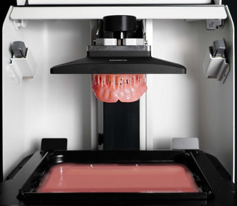 Dental 3D Printers and Accuracy image shows a 3D printed denture base on SOL