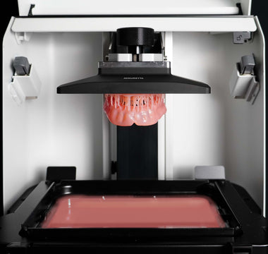 Dental 3D Printers and Accuracy image shows a 3D printed denture base on SOL