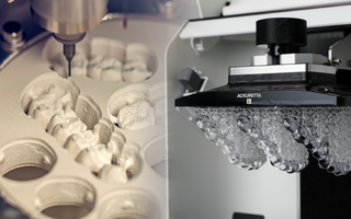 milling of teeth vs dental 3D printed splints on a build platform