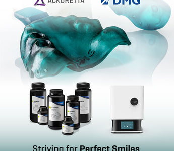 DMG 3D printing resins and Ackuretta dental 3D printers