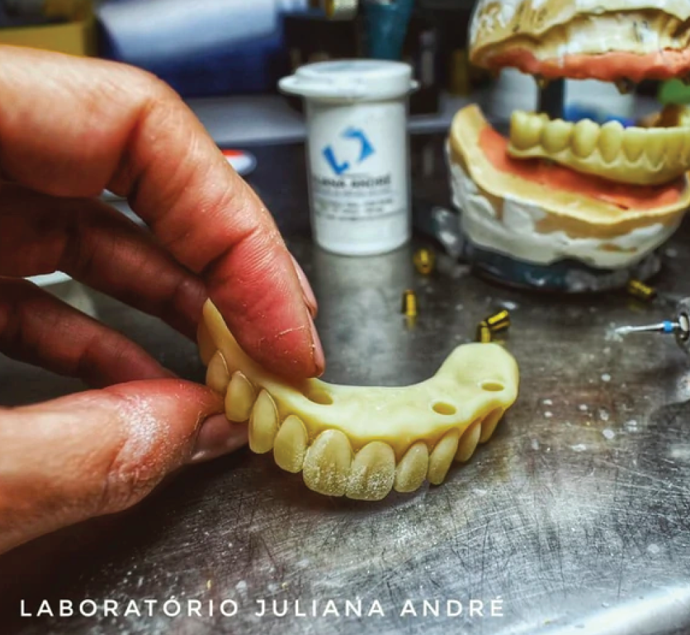Lab owner Juliana Andre in her dental laboratory in Portugal